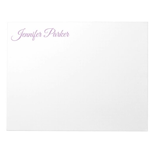 Klassische Handschrift für Ihren Namen Feminine St Notizblock (Vorderseite)