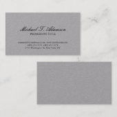 Klassische Handschrift Grau Elegant Schlicht Einfa Visitenkarte (Vorne/Hinten)