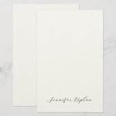 Klassische Handschrift Minimalistisch Professionel Briefpapier (Vorne/Hinten)