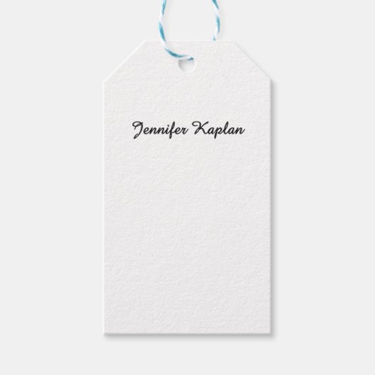 Klassische Handschrift Minimalistisch Professionel Geschenkanhänger (Vorderseite)