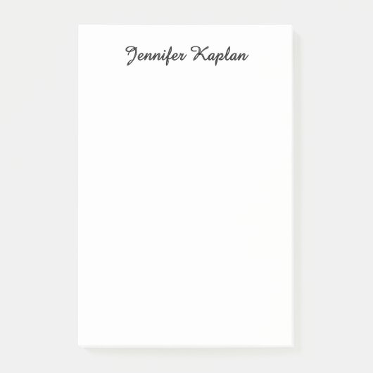 Klassische Handschrift Minimalistischer Profi Post-it Klebezettel (Vorderseite)