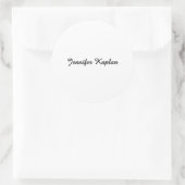 Klassische Handschrift Minimalistischer Profi Runder Aufkleber (Tasche)