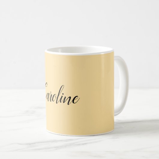 Klassische Handschrift Schlicht einfach beige Kaffeetasse (VorderseiteRechts)