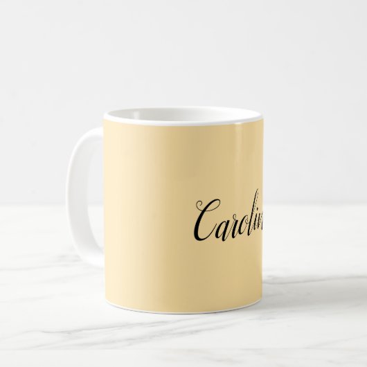 Klassische Handschrift Schlicht einfach beige Kaffeetasse (Vorderseite Links)