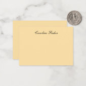 Klassische Handschrift Schlicht einfach beige Mitteilungskarte (Vorderseite/Rückseite Beispiel)