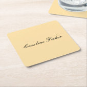 Klassische Handschrift Schlicht einfach beige Rechteckiger Pappuntersetzer (angewinkelt)