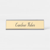 Klassische Handschrift Schlicht einfach beige Schreibtischnamensplakette (Vorderseite )