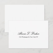 Klassische Handschrift Schlicht, einfach weiß RSVP Karte (Vorne/Hinten)