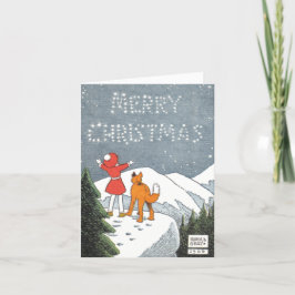 Klassische Harold Gray/Annie Weihnachtskarte Feiertagskarte