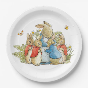 Klassische Hasenfamilie Pappteller