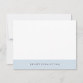 Klassische hellblaue Farbblockflatkarte Mitteilungskarte (Vorderseite)