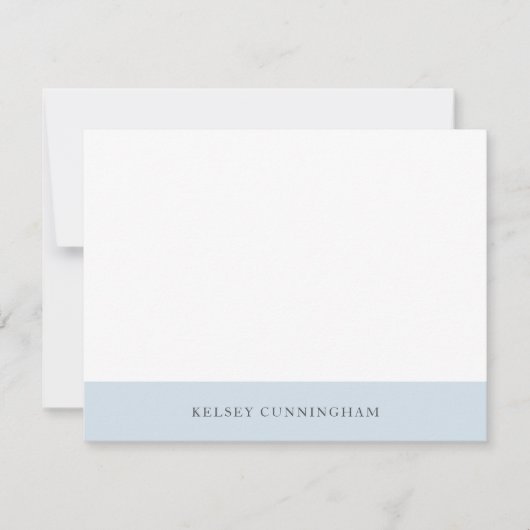 Klassische hellblaue Farbblockflatkarte Mitteilungskarte (Vorderseite)