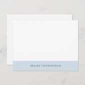 Klassische hellblaue Farbblockflatkarte Mitteilungskarte (Vorne/Hinten)