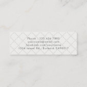 Klassische hellgraue Abschluss Einsteckkarte Mini Visitenkarte (Rückseite)