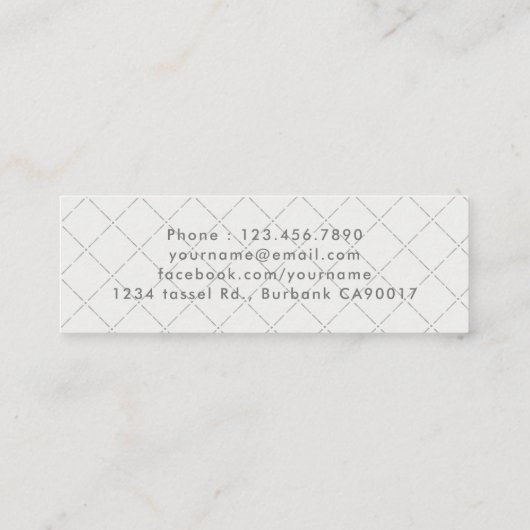 Klassische hellgraue Abschluss Einsteckkarte Mini Visitenkarte (Rückseite)