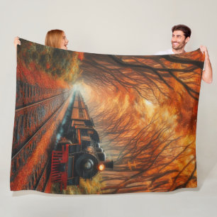 klassische Herbstbahn Fleecedecke