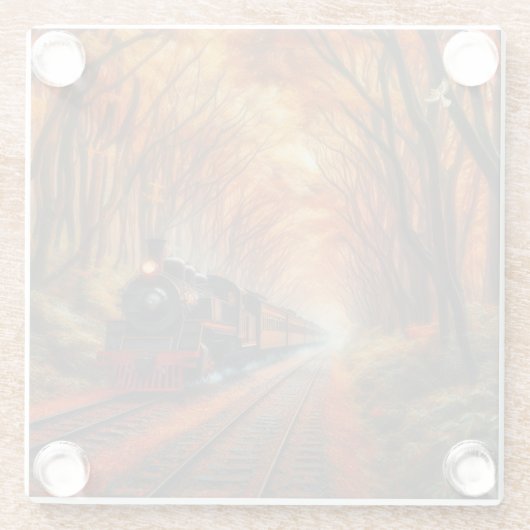 klassische Herbstbahn Glasuntersetzer (Rückseite)