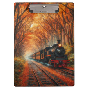 klassische Herbstbahn Klemmbrett