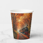 klassische Herbstbahn Pappbecher (Rückseite)