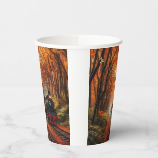 klassische Herbstbahn Pappbecher (Links)