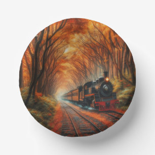 klassische Herbstbahn Pappteller