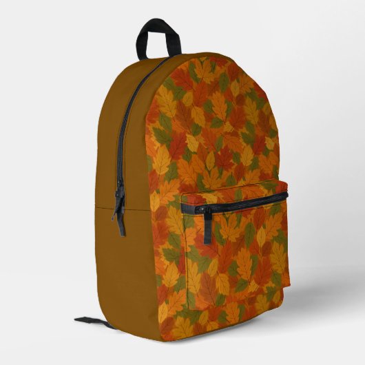 Klassische Herbstblätter gemustert Bedruckter Rucksack (Rückseitige Ecke links)