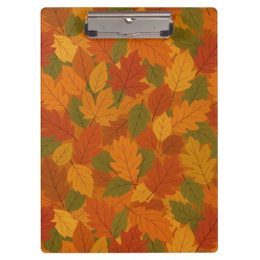 Klassische Herbstblätter gemustert Klemmbrett (Vorderseite)