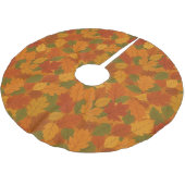 Klassische Herbstblätter gemustert Polyester Weihnachtsbaumdecke (Schrägansicht)