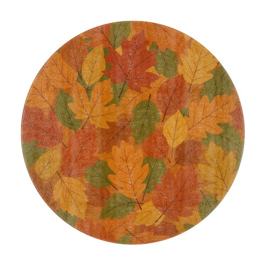 Klassische Herbstblätter gemustert Schneidebrett (Vorderseite)