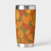 Klassische Herbstblätter gemustert Thermobecher (Vorderseite)