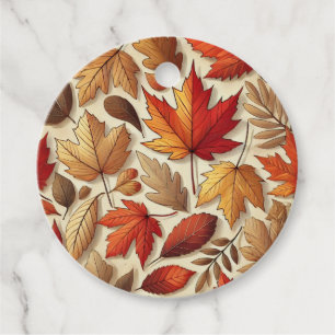 klassische Herbstblätter Geschenkanhänger