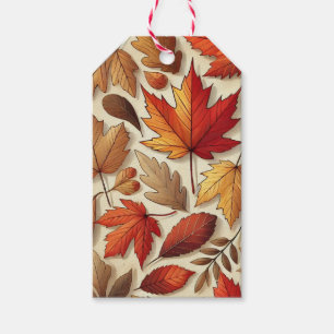 klassische Herbstblätter Geschenkanhänger