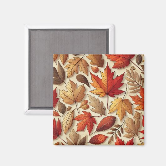 klassische Herbstblätter Magnet (Vorderseite/Rückseite)