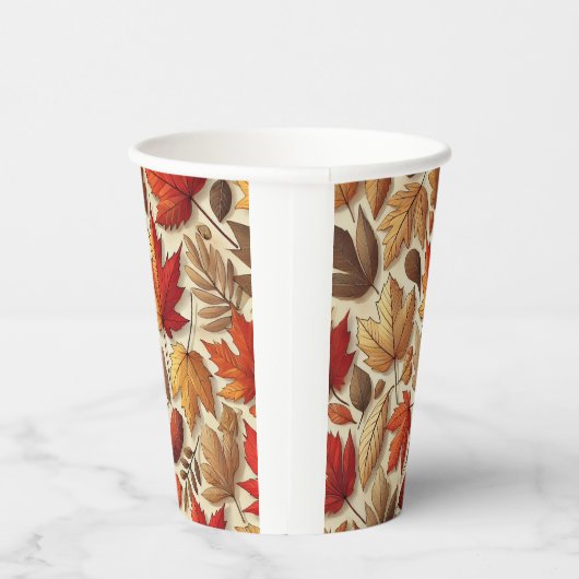 klassische Herbstblätter Pappbecher (Rechts)