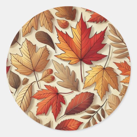 klassische Herbstblätter Runder Aufkleber (Vorderseite)