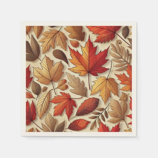 klassische Herbstblätter Serviette (Vorderseite)