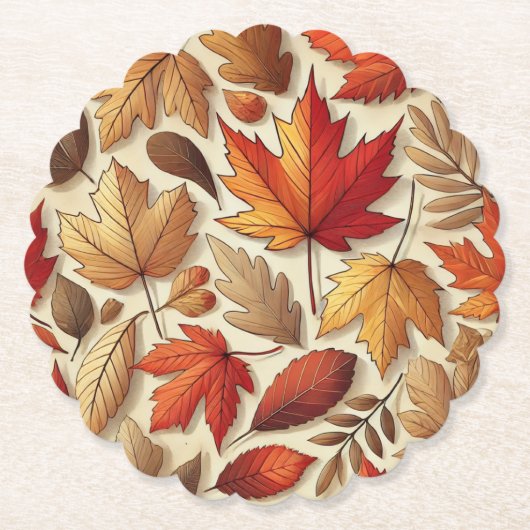 klassische Herbstblätter Untersetzer (Vorderseite)
