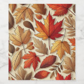 klassische Herbstblätter Weinetikett (Einzelnes Label)