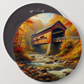 klassische Herbstbrücke Button (Vorne & Hinten)