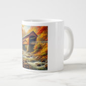 klassische Herbstbrücke Jumbo-Tasse (Vorderseite Rechts)