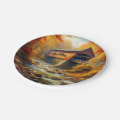 klassische Herbstbrücke Pappteller (Schrägansicht)