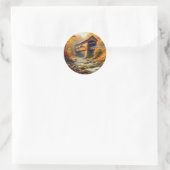 klassische Herbstbrücke Runder Aufkleber (Tasche)