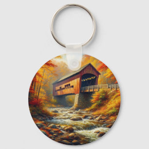 klassische Herbstbrücke Schlüsselanhänger
