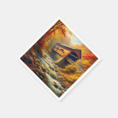 klassische Herbstbrücke Serviette (Ecke)