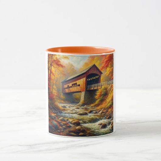 klassische Herbstbrücke Tasse (Zentrum)