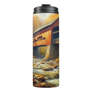 klassische Herbstbrücke Thermosbecher