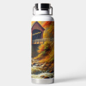 klassische Herbstbrücke Trinkflasche (Rückseite)