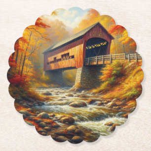 klassische Herbstbrücke Untersetzer