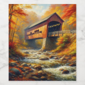 klassische Herbstbrücke Weinetikett (Einzelnes Label)