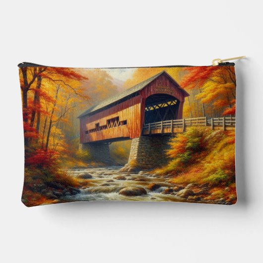 klassische Herbstbrücke Zubehörtasche (Rückseite)